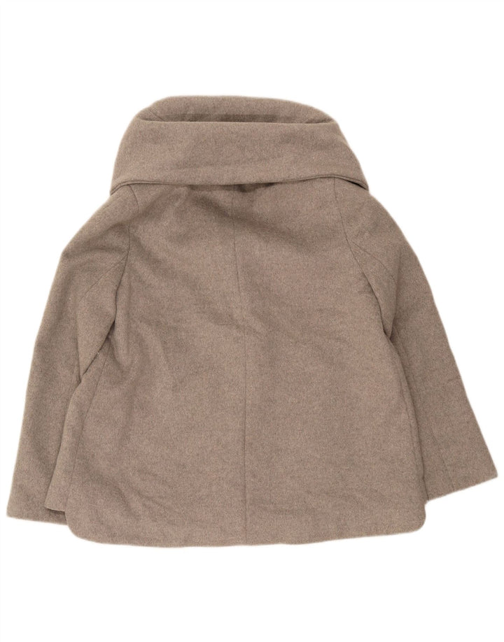 Krótki, oversize'owy płaszcz damski Zara UK 10, mały, szary poliester