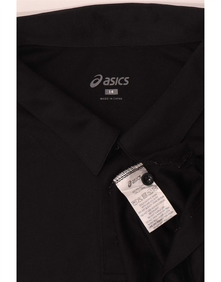 Chłopięca koszulka polo Asics 13-14 lat, czarna, poliester