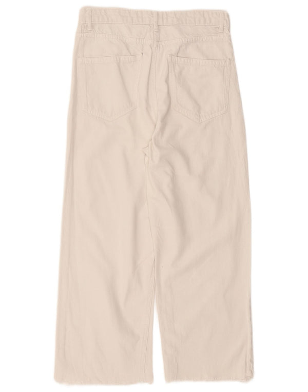 Zara Womens High Waist Cropped Jeans EU 36 XS W26 L22 White