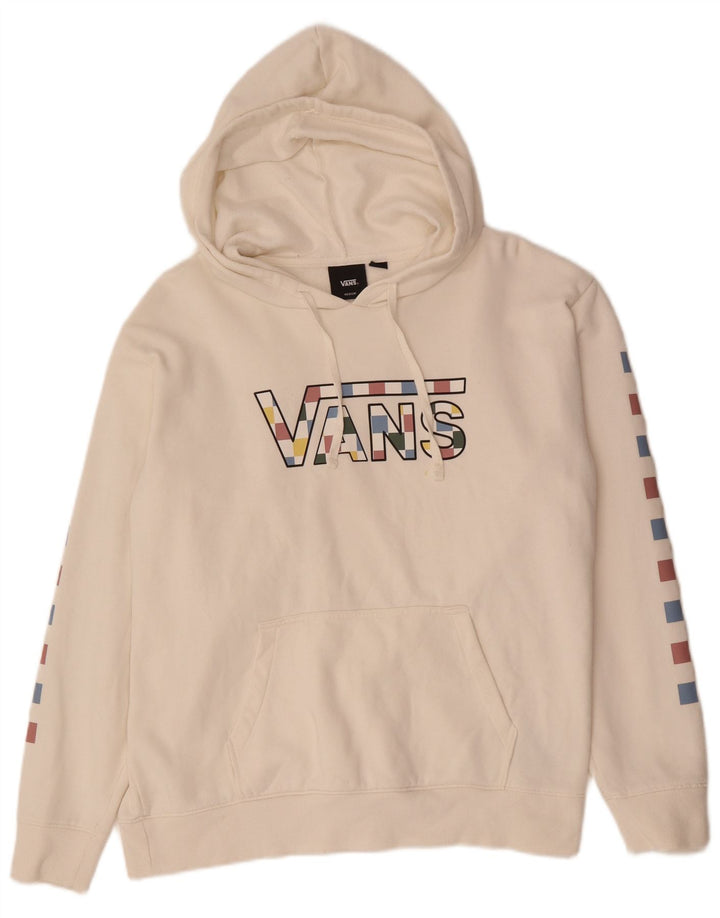 Męski sweter z kapturem Vans z grafiką, średniej wielkości, biały, bawełniany