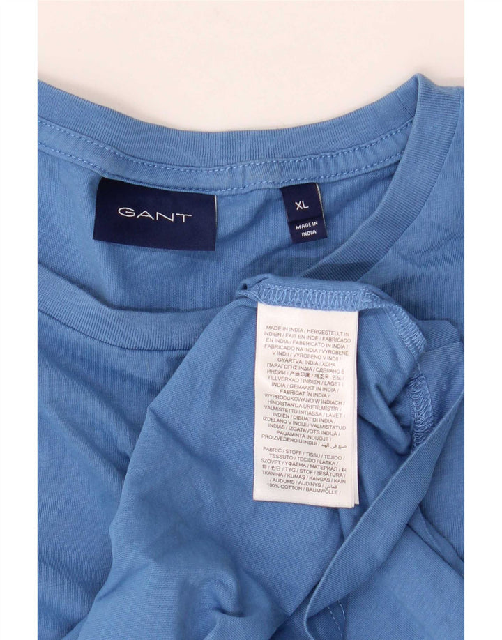 Gant Męski T-shirt Top XL, niebieski, bawełniany