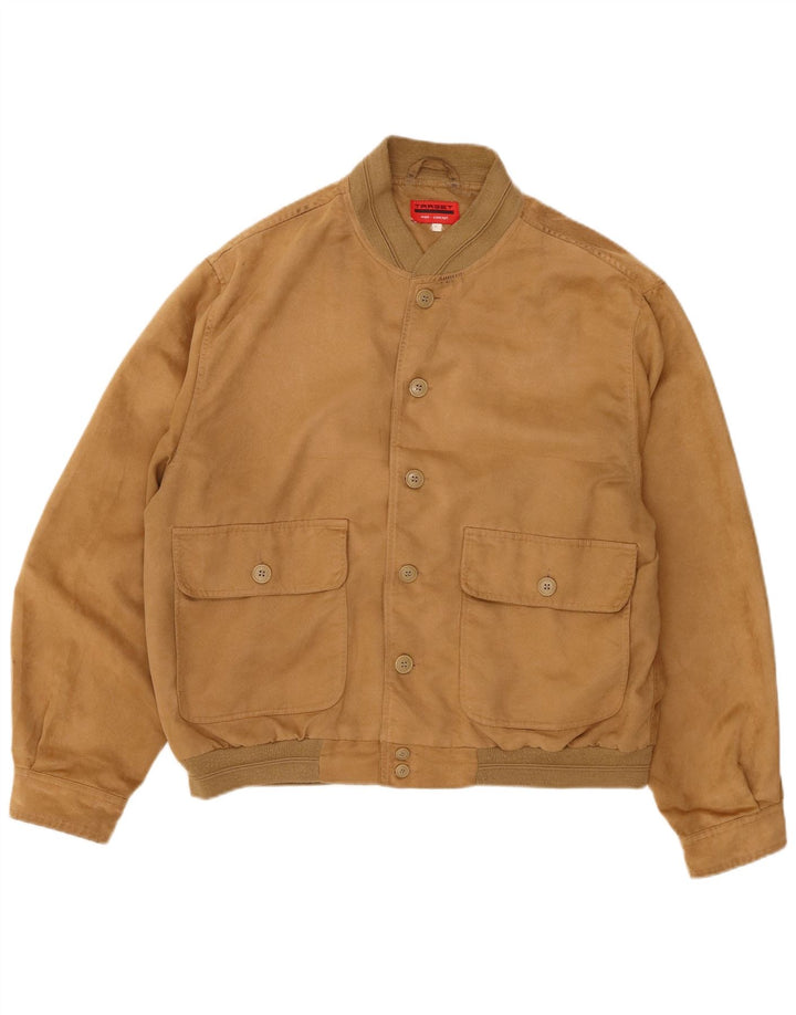 Męska kurtka bomber w stylu vintage UK 42 XL, brązowy poliester