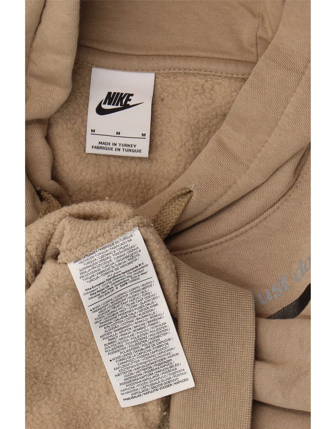 Męski sweter z kapturem Nike w kolorze średniego beżu, bawełniany