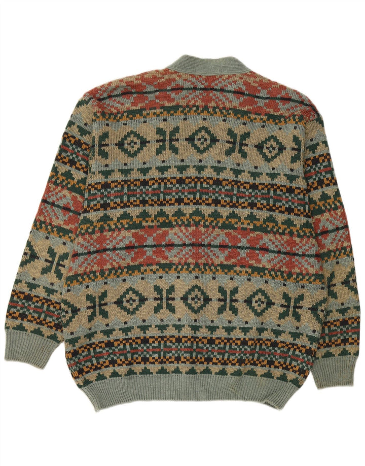 Marks & Spencer Męski sweter rozpinany, średni, wielokolorowy Fair Isle
