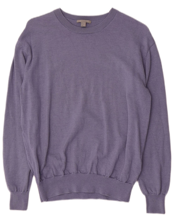 Cos Damski sweter oversize z dekoltem w łódkę UK 10 Small Blue Wełna