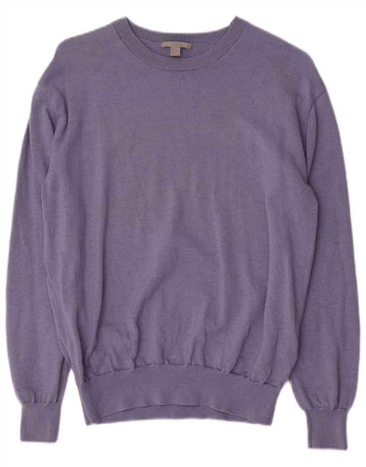 Cos Damski sweter oversize z dekoltem w łódkę UK 10 Small Blue Wełna