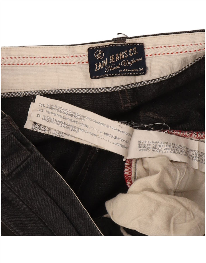 Męskie jeansy slim fit Zara EU 44 Large W34 L33 Czarna bawełna