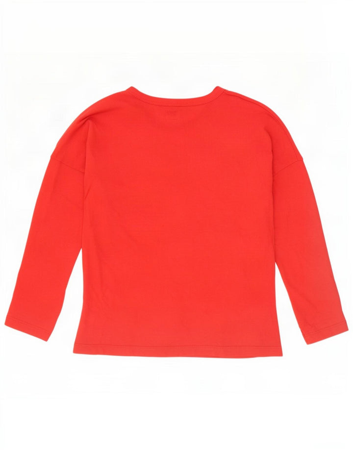 Damski top graficzny Calvin Klein z długim rękawem, UK 10, mały, czerwony, bawełniany