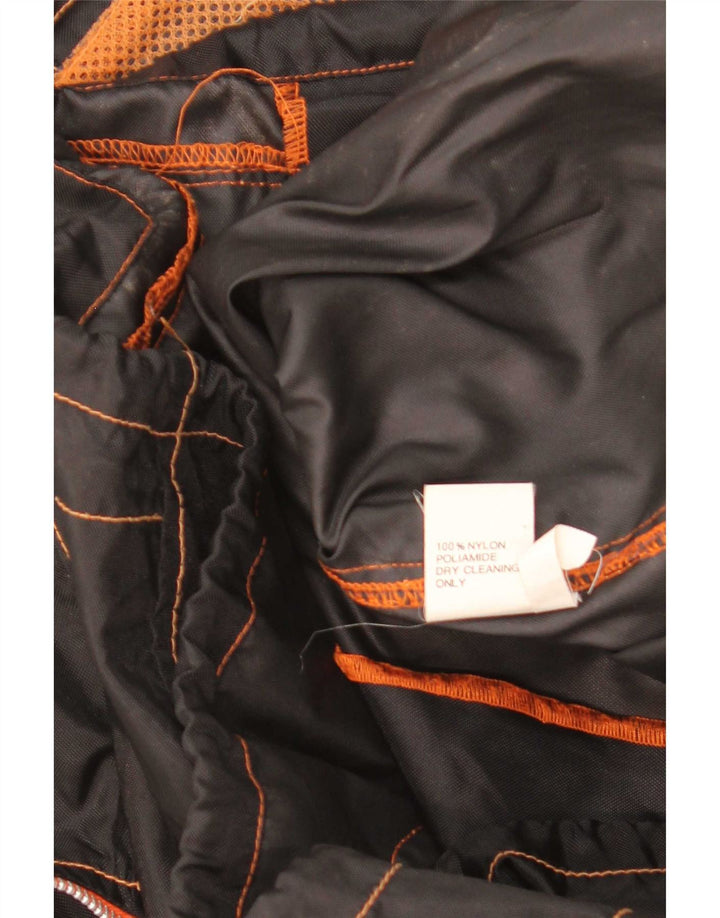 Męska kurtka przeciwdeszczowa Vintage UK 42 XL Czarny nylon z blokami kolorów