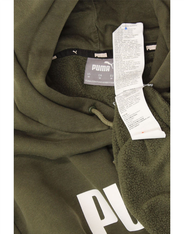 Damski sweter oversize z kapturem i grafiką PUMA UK 14, średni khaki, elastan