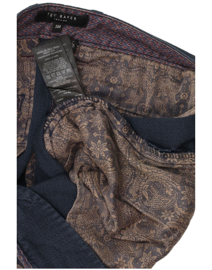 Męskie spodnie garniturowe Ted Baker W34 L32 Granatowe, bawełniane