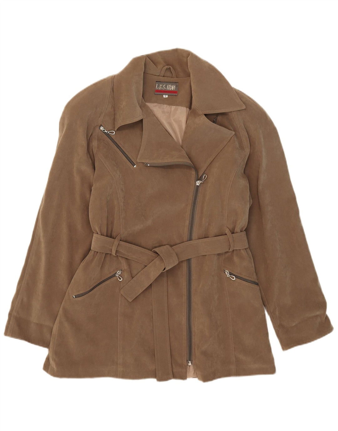 Damska kurtka motocyklowa w stylu vintage UK 14, średni khaki