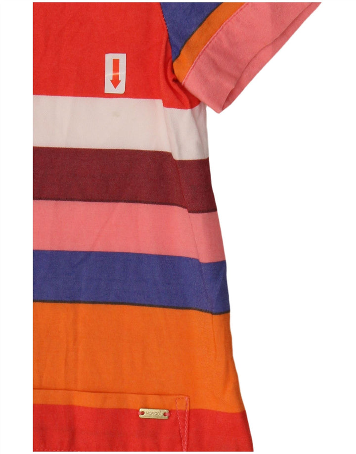 TOMMY HILFIGER Dziewczęca bluzka top 8-9 lat, średnia, czerwona w paski, wiskoza