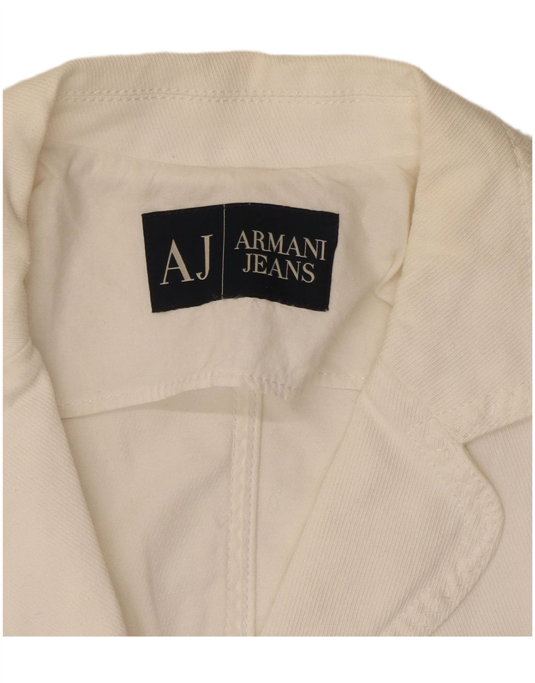ARMANI JEANS Damska marynarka zapinana na 3 guziki, UK 10, mała, biała