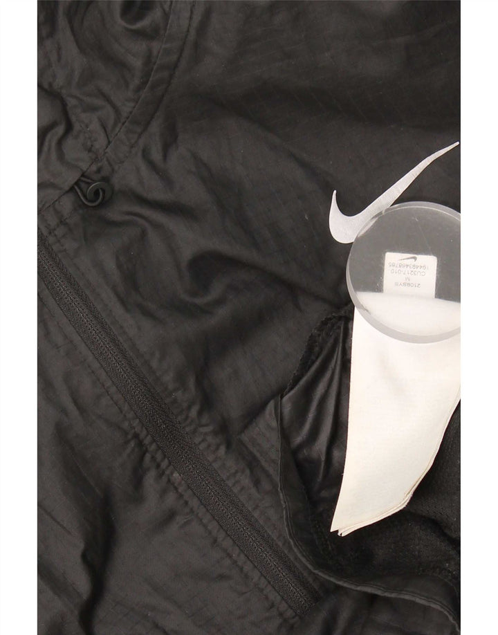 Damska kurtka przeciwdeszczowa z kapturem Nike UK 14, średni czarny poliester