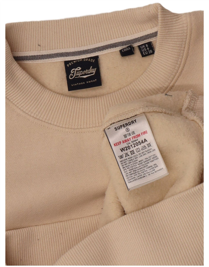 Damski sweter oversize Superdry UK 8, mały, beżowy, bawełniany