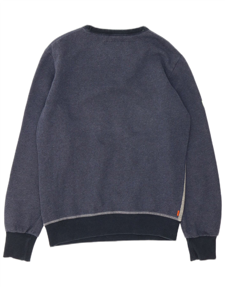 Męski sweter z grafiką Superdry, średni granatowy, bawełniany blok kolorów