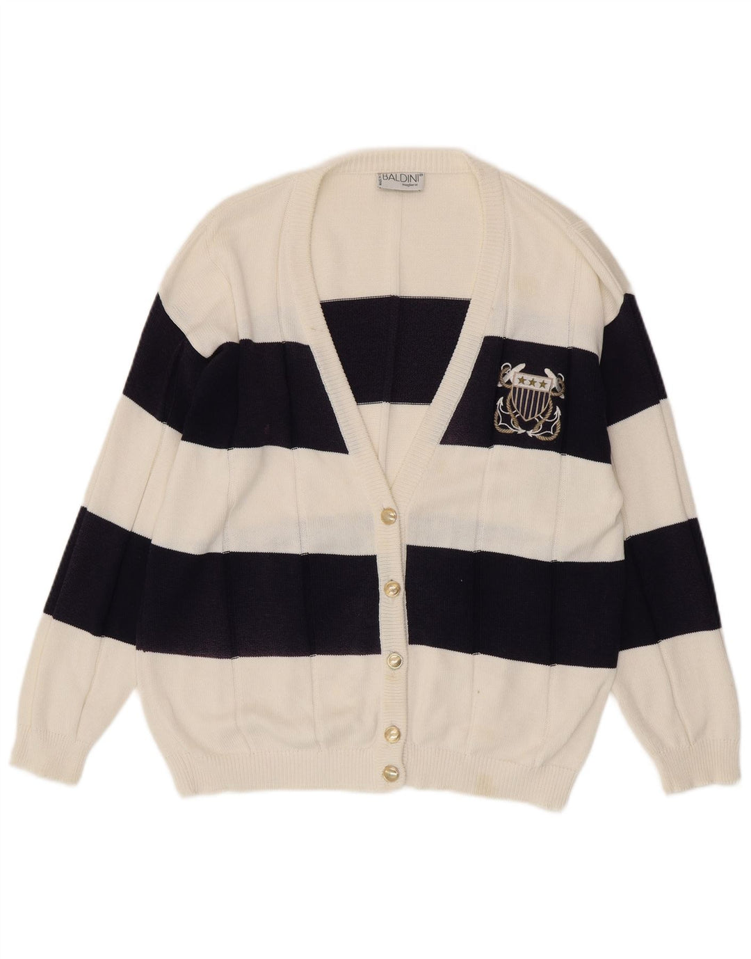 Sweter damski Baldini UK 16 w duże białe paski