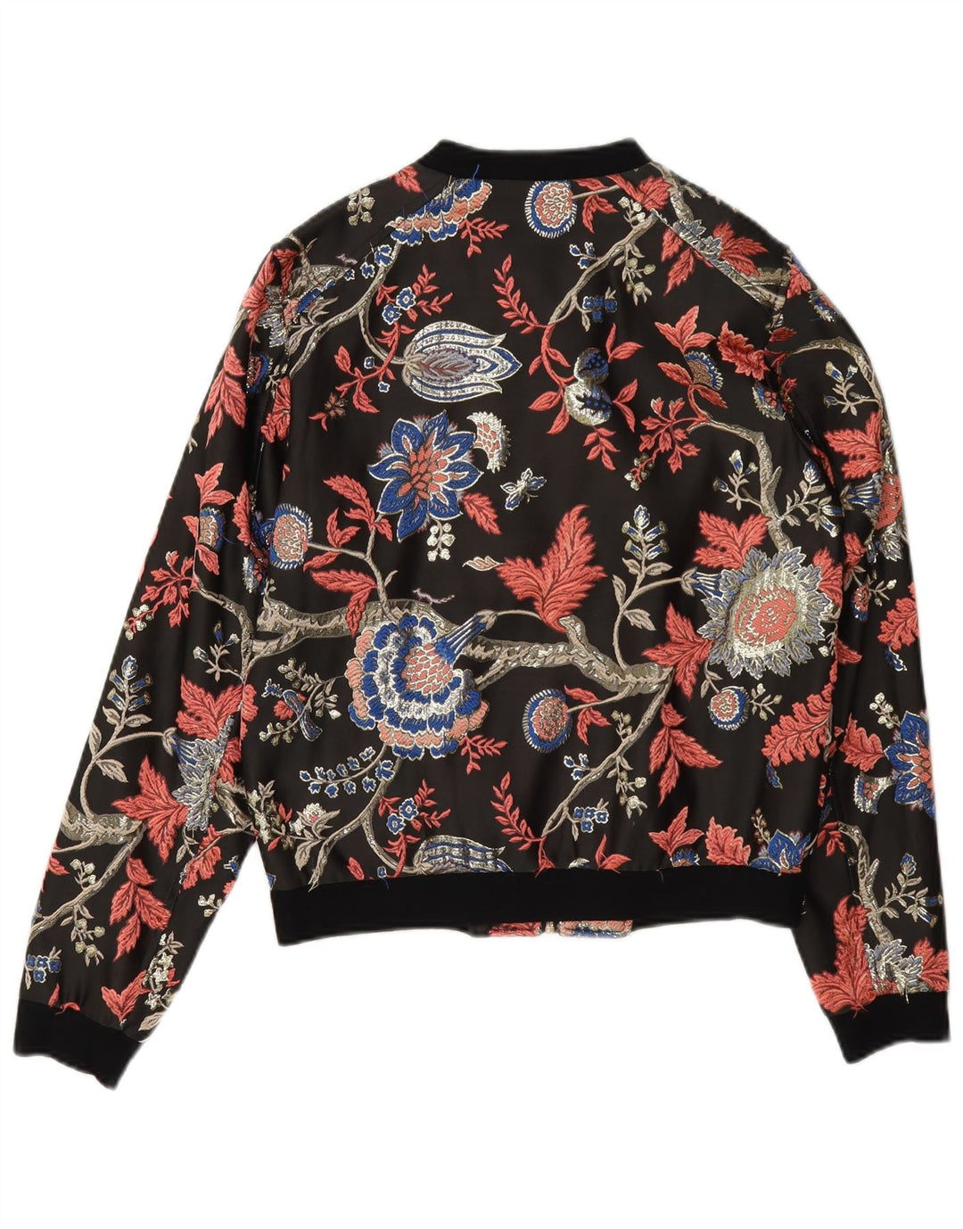 Damska kurtka bomberka Guess UK 6 XS, czarna w kwiaty, poliester