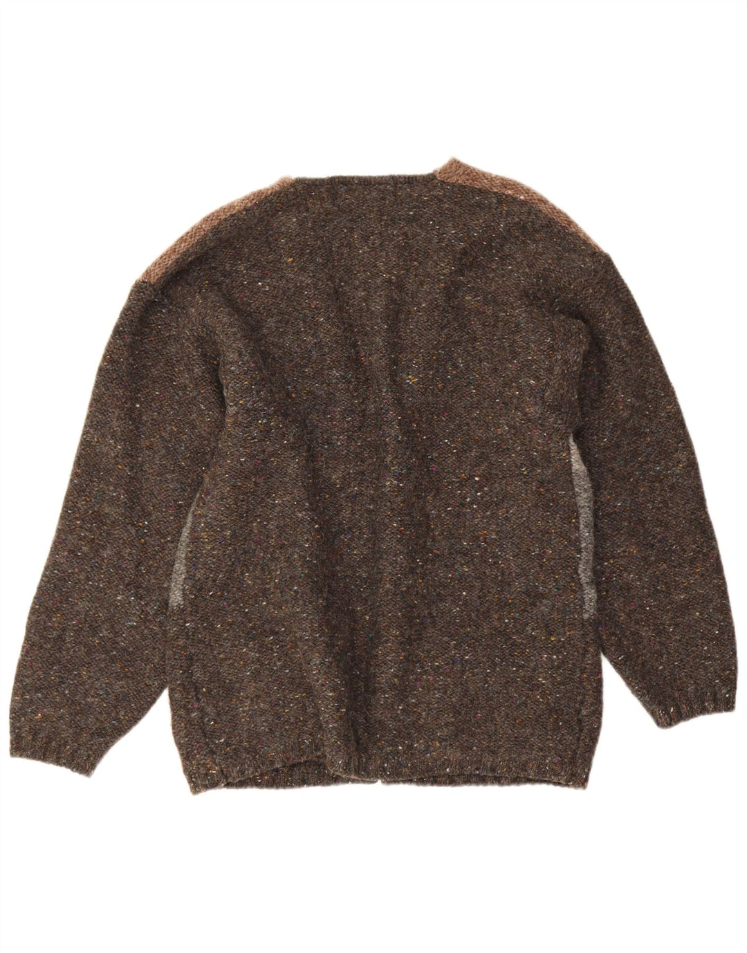 Męski sweter rozpinany Blarney Castle, średnioszary, z blokami kolorów, nowa wełna