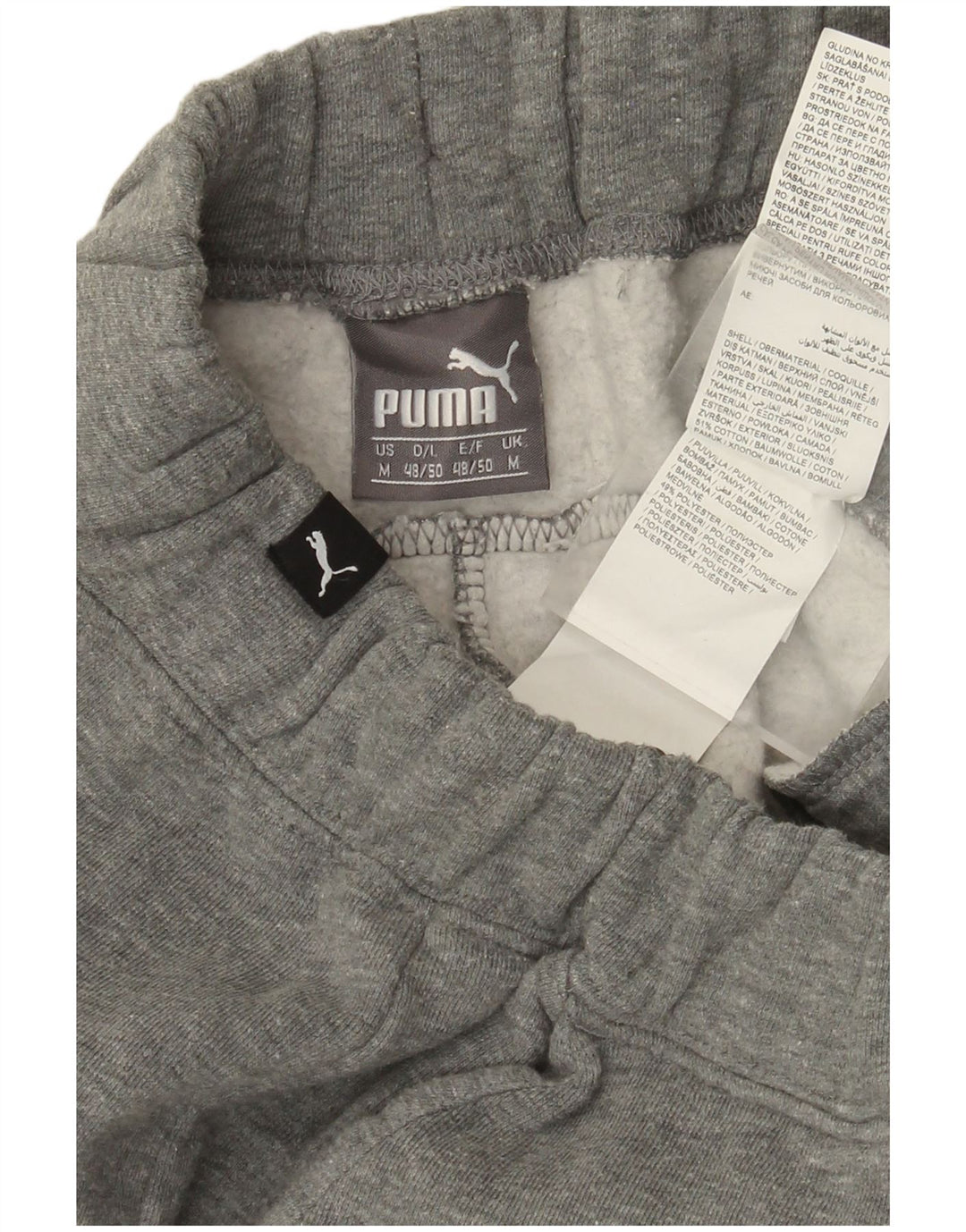 Męskie spodnie dresowe Puma z grafiką, średnioszare, bawełniane