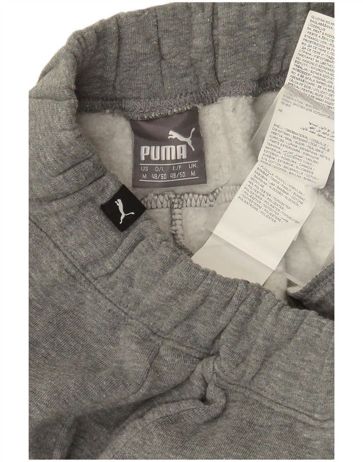 Męskie spodnie dresowe Puma z grafiką, średnioszare, bawełniane