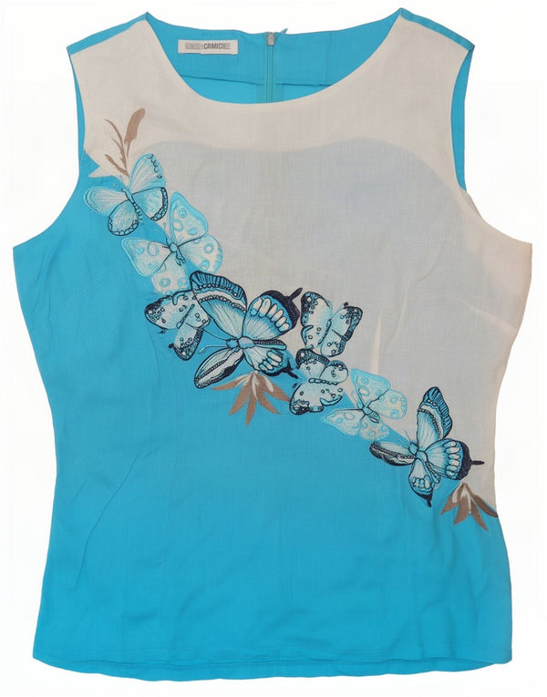Damska bluzka z grafiką Naracamicie UK 12 Medium Blue Butterfly