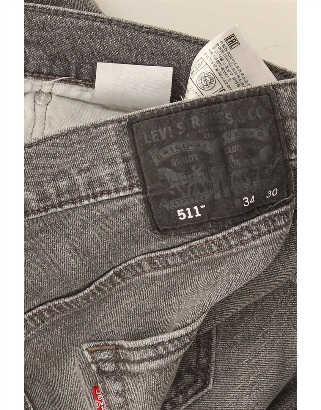 Męskie jeansy Levi's 511 Slim W34 L30 Szara bawełna