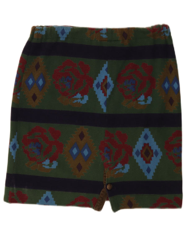 Spódnica mini damska Johnny Lambs IT 44 Medium W30 Zielona geometryczna Aztec