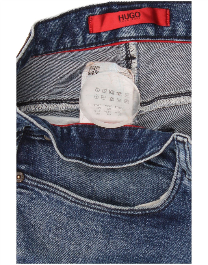 Męskie dżinsy Hugo Boss W34 L34 Niebieskie bawełniane