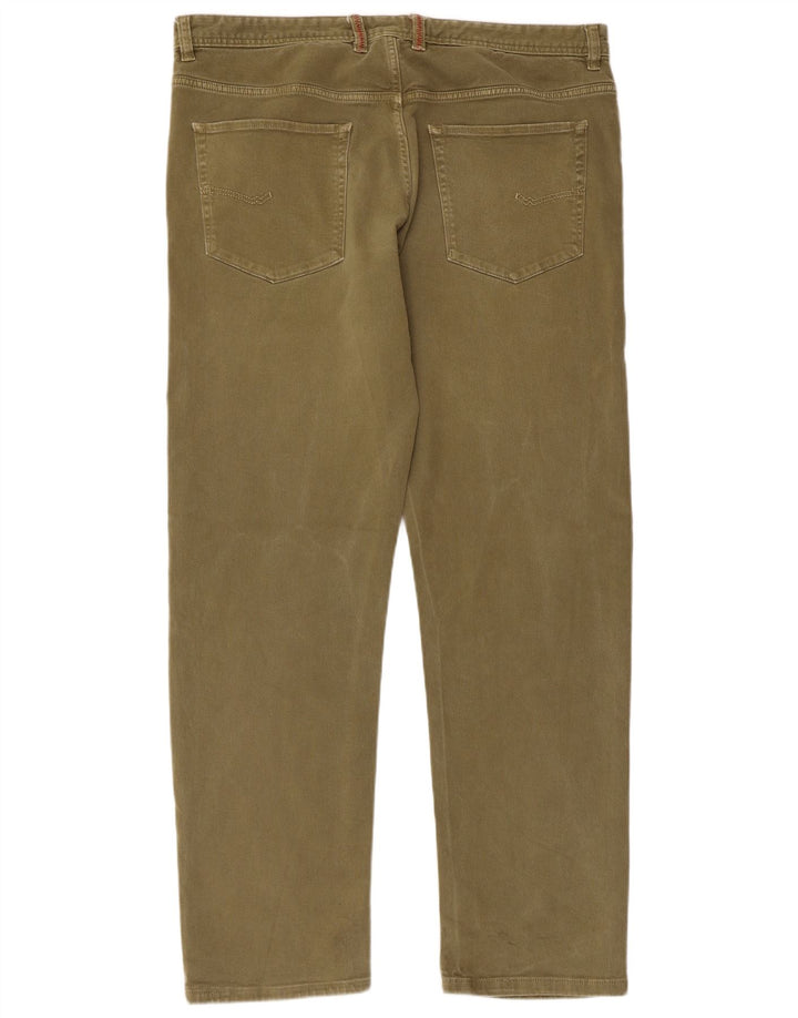 WHITE STUFF Męskie proste dżinsy W38 L32, bawełna khaki