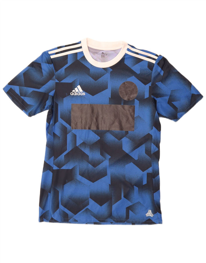 Adidas Męska koszulka z grafiką Climalite Top Mały niebieski geometryczny poliester