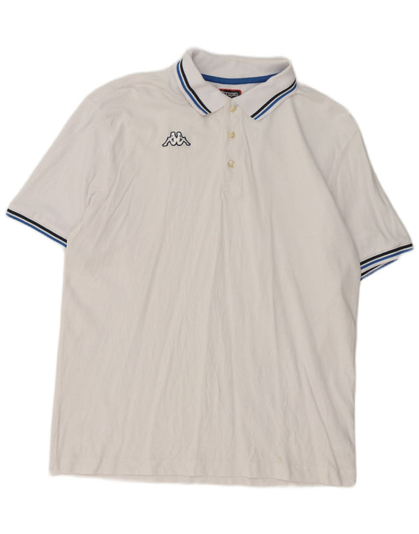 Męska koszulka polo Kappa 2XL Biała bawełna