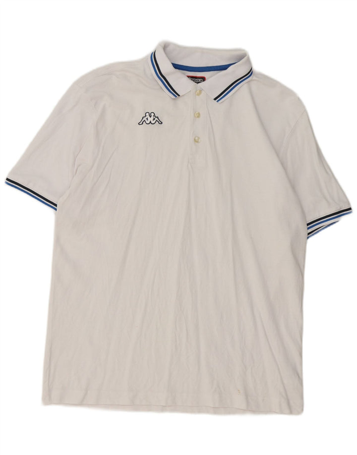 Męska koszulka polo Kappa 2XL Biała bawełna