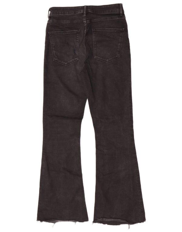 Zara Womens High Rise Flared Jeans EU 38 Small W28 L30 Black Cotton