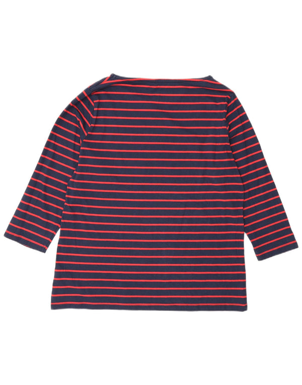 Crew Clothing Top damski z rękawem 3/4, UK 16, duży, bawełniany w czerwone paski