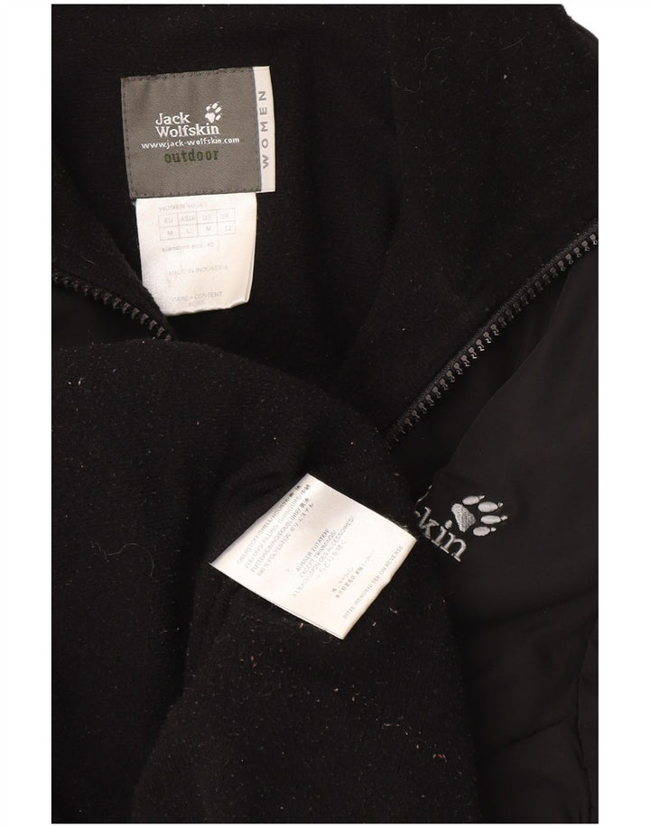 Damska kurtka wiatrówka Jack Wolfskin z podszewką UK 12, średni czarny poliester