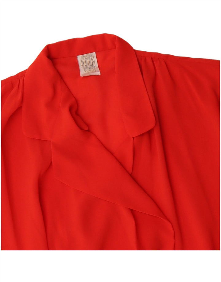Damska bluzka koszulowa z rękawem 3/4 Ferre UK 18 XL, czerwona, poliestrowa