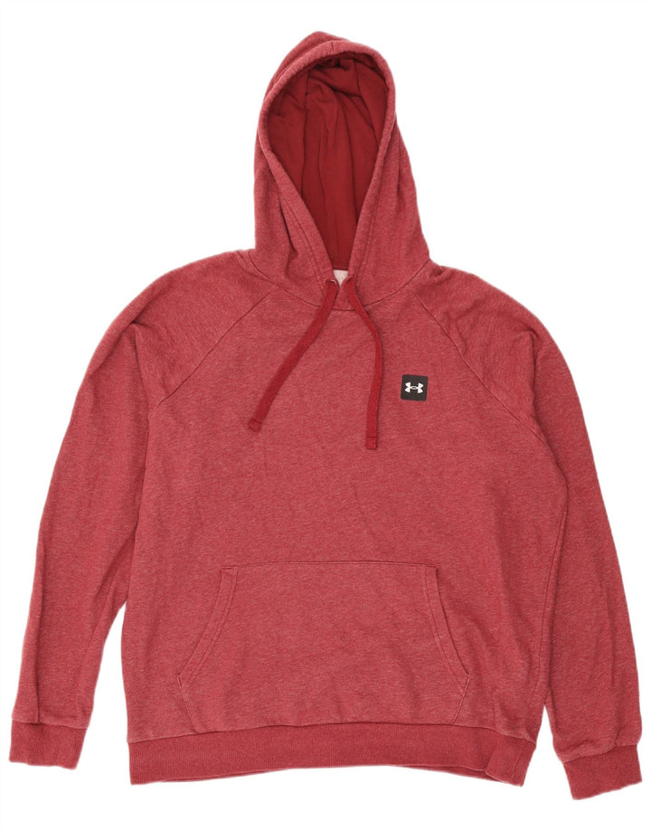 Męski sweter z kapturem Under Armour, duży, czerwony, bawełniany