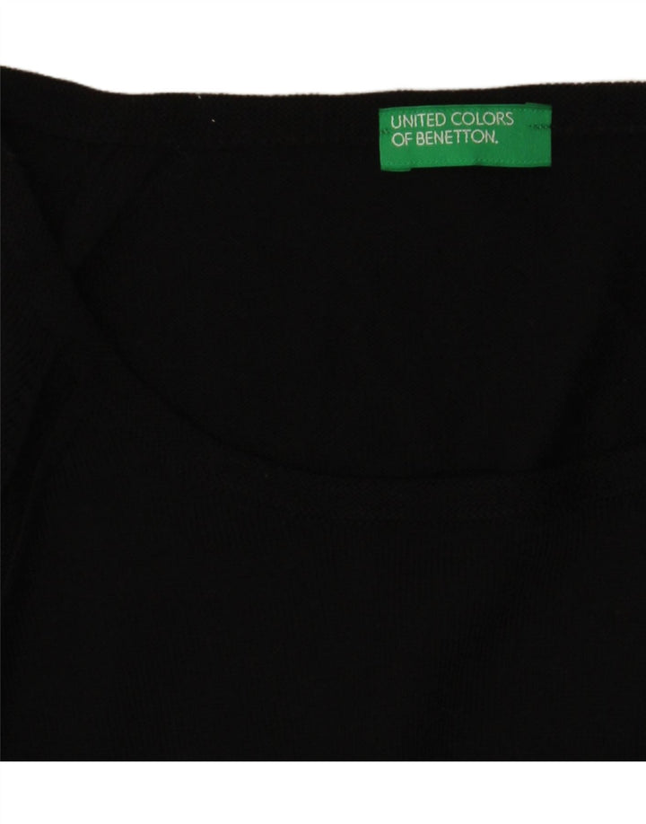 Top damski Benetton z długim rękawem UK 16, duży, czarny