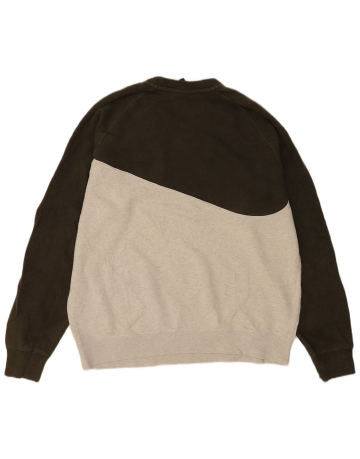 Męski sweter z grafiką Nike, duży blok kolorów khaki