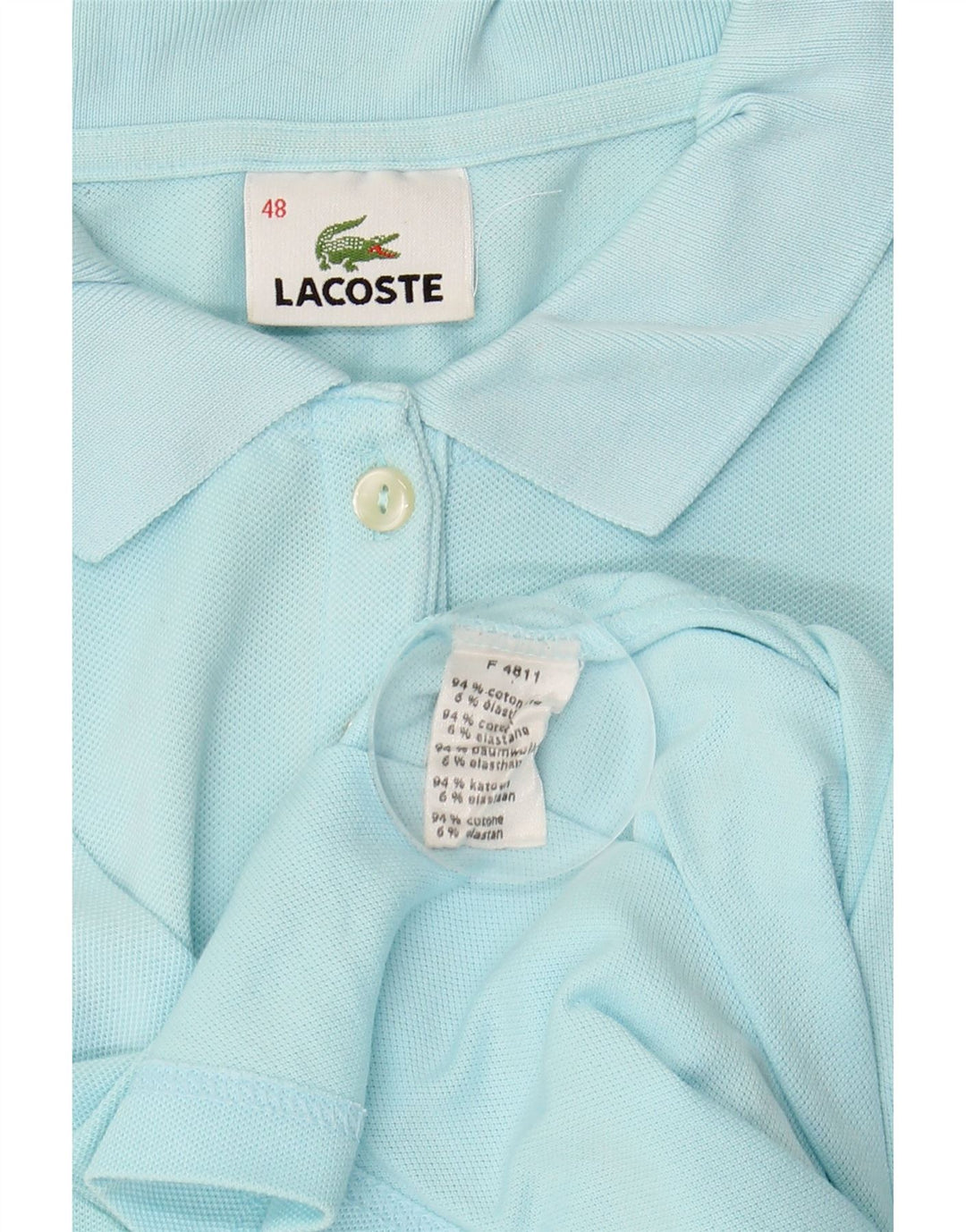 Damska koszulka polo LACOSTE, rozmiar 48 XL, niebieska, bawełniana