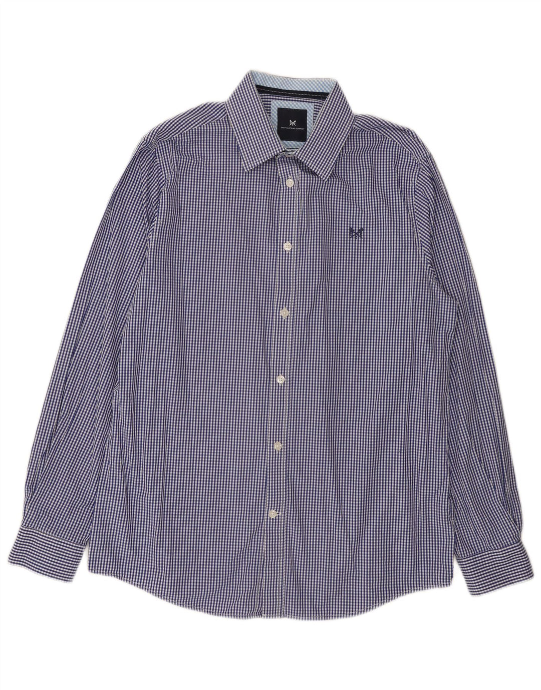 Crew Clothing Męska koszula o klasycznym kroju, średnia, granatowa, bawełniana kratka