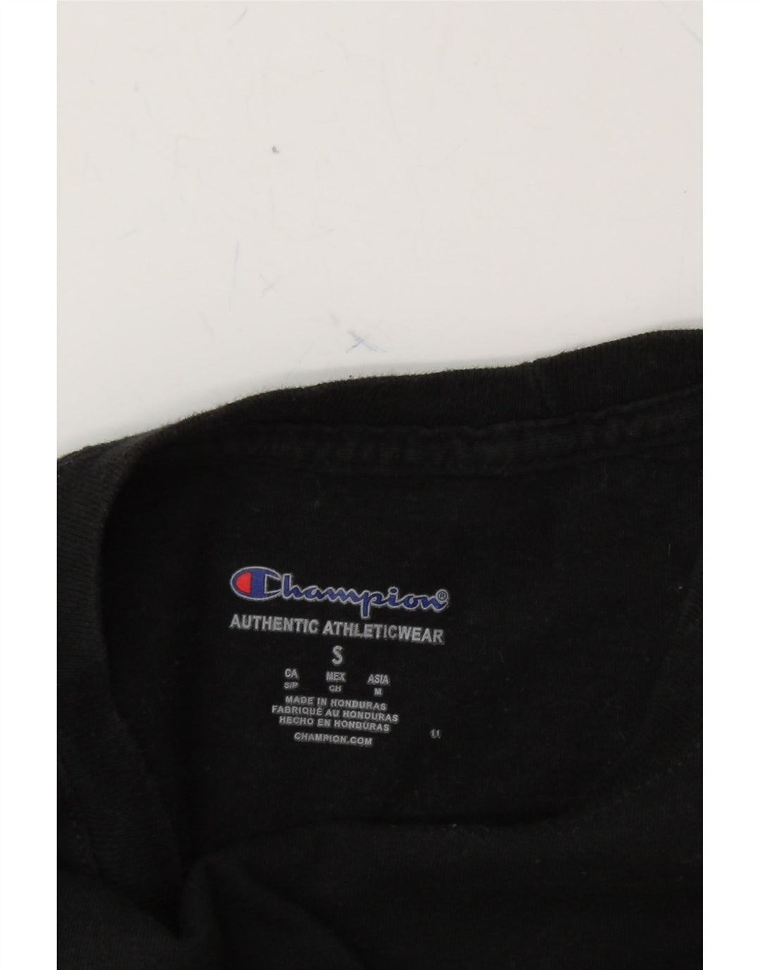 CHAMPION Mens Graphic Top Long Sleeve Small Black Vintage Champion and Second-Hand Champion from Messina Hembry 