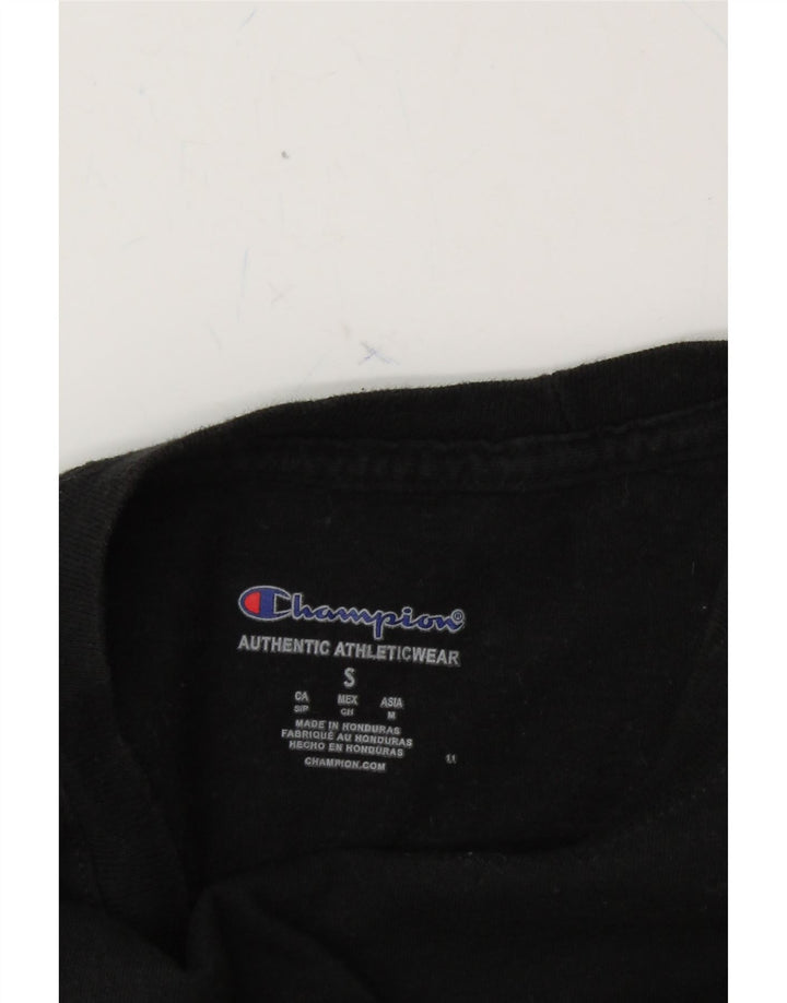 CHAMPION Mens Graphic Top Long Sleeve Small Black Vintage Champion and Second-Hand Champion from Messina Hembry 