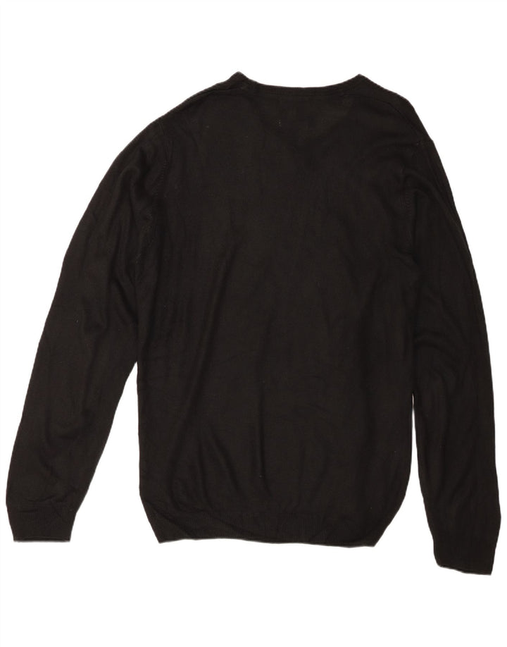 Marks & Spencer Męski sweter z dekoltem w kształcie litery V, XL, czarny, akrylowy
