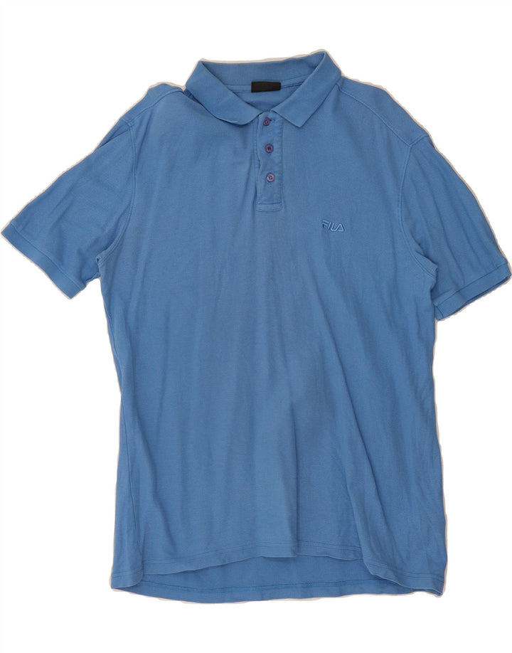 FILA Mens Polo Shirt Large Blue Cotton Vintage Fila and Second-Hand Fila from Messina Hembry 