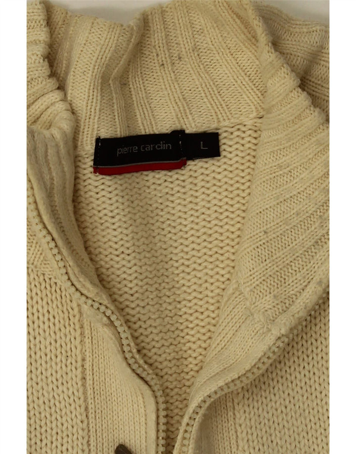 Sweter męski Pierre Cardin, duży, beżowy, akrylowy