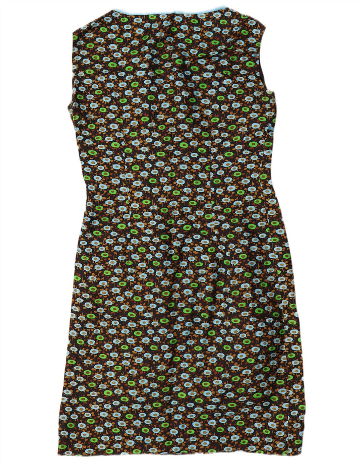 VINTAGE damski zestaw 2-częściowy z rękawami 3/4 UK 14, średni czarny w kwiaty