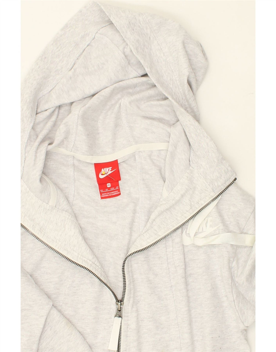NIKE Mens Zip Hoodie Sweater XS Grey Cotton | Vintage Nike | Thrift | Second-Hand Nike | Used Clothing | Messina Hembry 